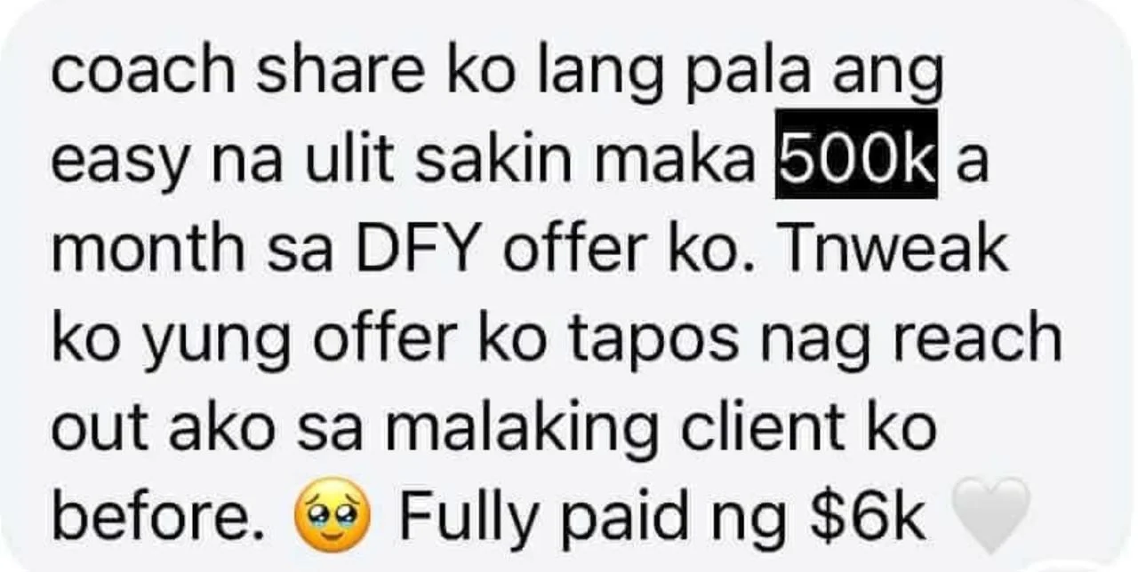 Message: easy again to make 500k a month, fully paid $6k